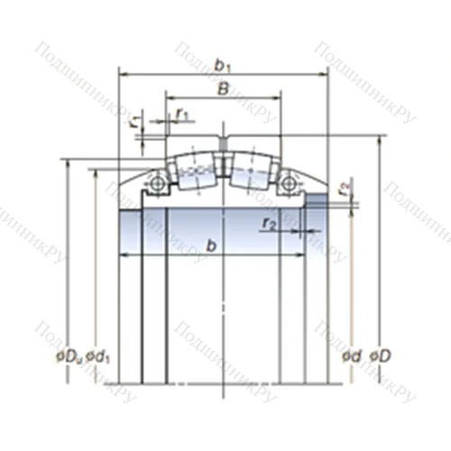 Подшипник роликовый радиальный самоцентрирующийся 950SLPT 1451 от производителя  NSK Подшипник роликовый радиальный самоцентрирующийся 950SLPT 1451 от производителя  NSK