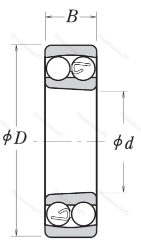 Двухрядный шариковый подшипник 1309 K TNG C 3 от производителя  NSK Двухрядный шариковый подшипник 1309 K TNG C 3 от производителя  NSK