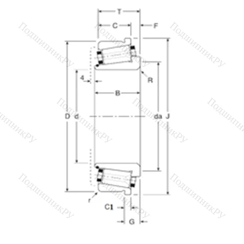 Подшипник роликовый радиально-упорный 160090/160158XC от производителя  Gamet Подшипник роликовый радиально-упорный 160090/160158XC от производителя  Gamet
