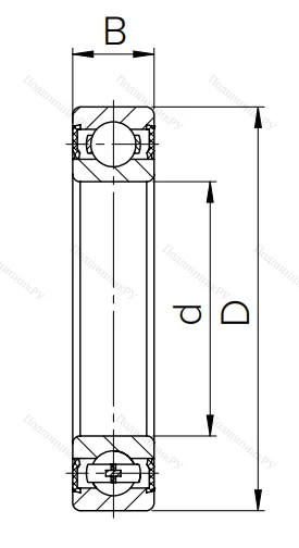 Шариковый однорядный подшипник 1000904 2RS (6904 2RS)
