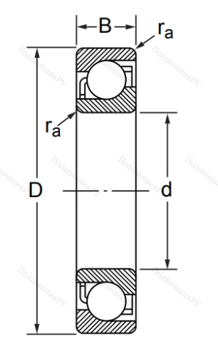 Радиально-упорный шариковый подшипник 7211 AC/DB (246211 Е ГОСТ) в Владимире