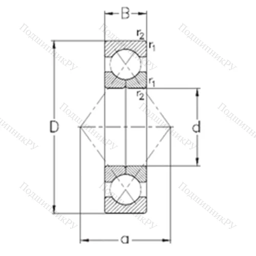 Подшипник шариковый радиально-упорный с четырёхточечным QJ 217-MPA