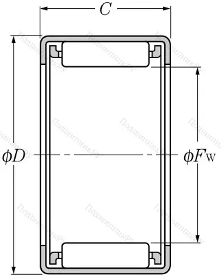Игольчатый подшипник HK 1512 FM от производителя  NTN Игольчатый подшипник HK 1512 FM от производителя  NTN