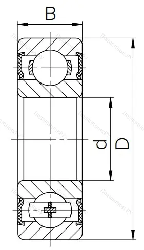 Миниатюрный шариковый подшипник 180018 (608 2RS) 6GKUIXQJQH в Владимире