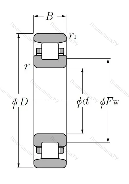 Роликовый цилиндрический подшипник N 219 от производителя  NTN