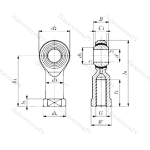 Подшипник скольжения сферический PHS 8EC