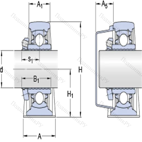Стационарные подшипниковые узлы типа Y (литой корпус, крепление стопорными винтами) SY 1.7/16 LDW