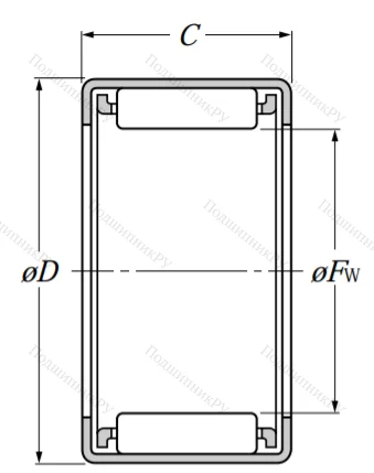 Игольчатый подшипник HK 1612 от производителя  NTN Игольчатый подшипник HK 1612 от производителя  NTN