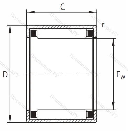 Игольчатый подшипник HK 1616 B от производителя  INA Игольчатый подшипник HK 1616 B от производителя  INA