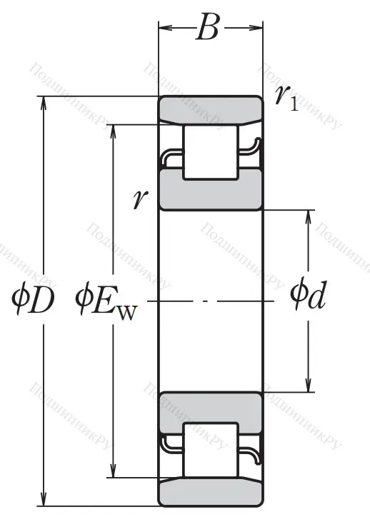 Роликовый цилиндрический подшипник N 306 W C 3 от производителя  NSK