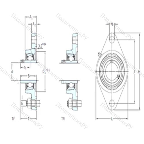 Подшипниковый узел шариковый радиальный FYTJ 35 TF