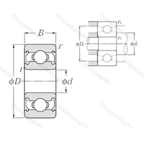 Подшипник шариковый радиальный 686ZZ от производителя  NTN Подшипник шариковый радиальный 686ZZ от производителя  NTN