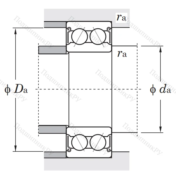 Двухрядный шариковый подшипник 5202 ZZ