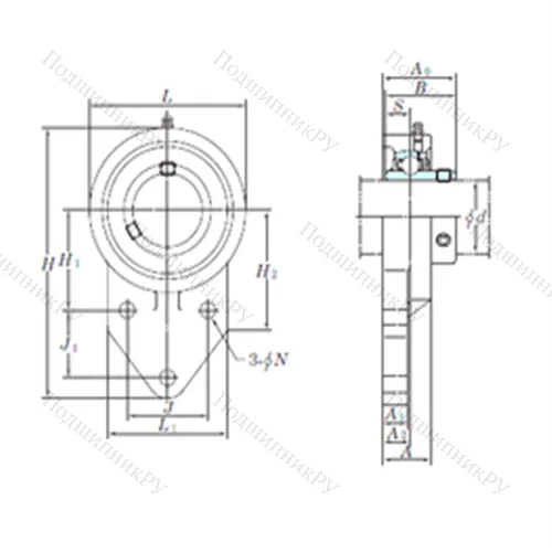 Подшипниковый узел шариковый радиальный UCFB 208-25 от производителя  KOYO