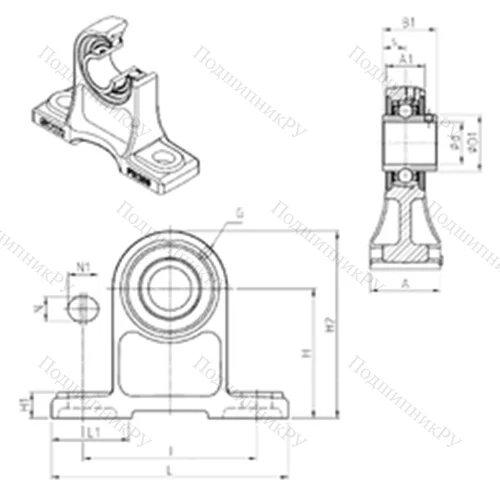 Подшипниковый узел шариковый радиальный UCPH 202 от производителя  SNR Подшипниковый узел шариковый радиальный UCPH 202 от производителя  SNR