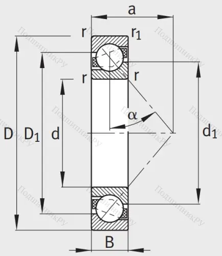 Однорядный шариковый подшипник 7207 B XL TVP от производителя  FAG