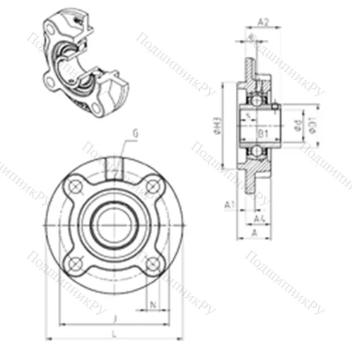 Подшипниковый узел шариковый радиальный UCFC 203 от производителя  SNR Подшипниковый узел шариковый радиальный UCFC 203 от производителя  SNR