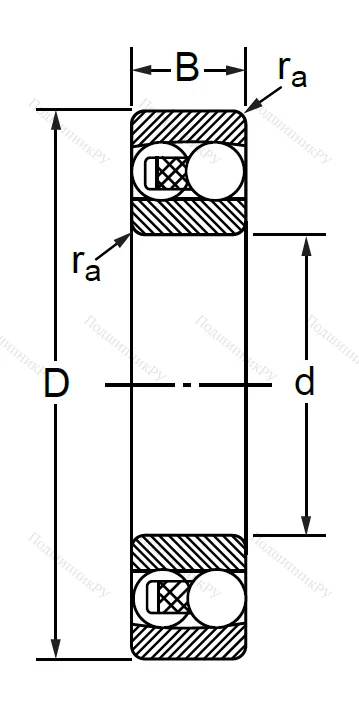 Двухрядный шариковый подшипник 1503 2RS E (2203 2RSTN) в Владимире