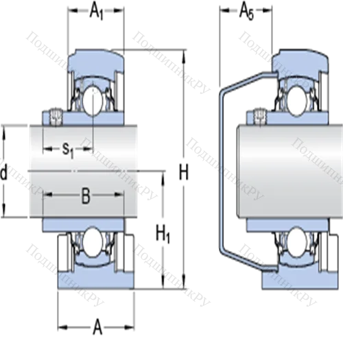 Стационарные подшипниковые узлы типа Y (литой корпус с коротким основанием, крепление стопорными винтами) SYFWK 25 LTHR