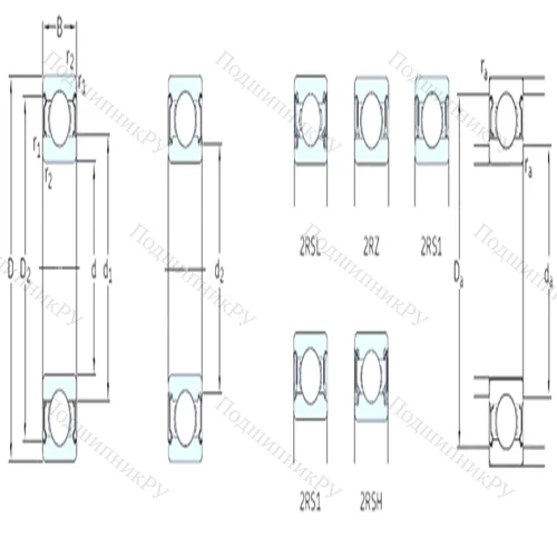 Подшипник шариковый радиальный 6200-2Z от производителя  SKF Подшипник шариковый радиальный 6200-2Z от производителя  SKF