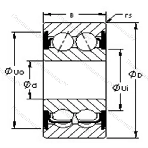 Подшипники шариковые радиально-упорные двухрядные 5214-2RS от производителя  AST