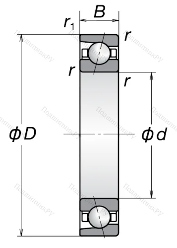 Радиально-упорный шариковый подшипник 7011 ACM (46111 Л ГОСТ) в Владимире