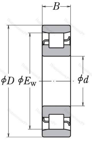 Роликовый цилиндрический подшипник N 319 W от производителя  NSK Роликовый цилиндрический подшипник N 319 W от производителя  NSK