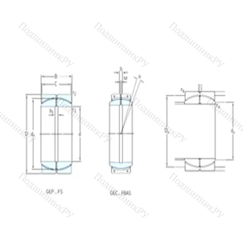 Подшипник скольжения сферический GEC 1000FBAS