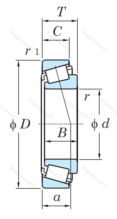 Конический роликовый подшипник 32012 X от производителя  KOYO