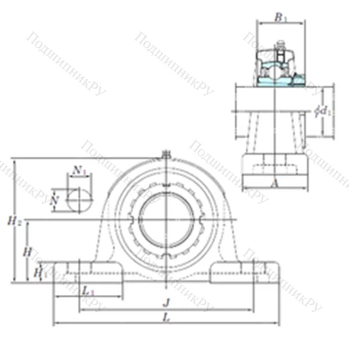 Подшипниковый узел шариковый радиальный UKPX 08