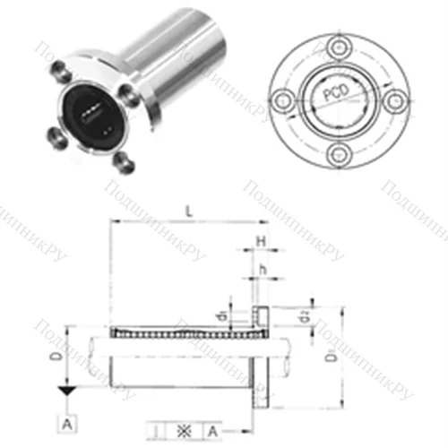 Подшипник шариковый линейный LMF 13LUU