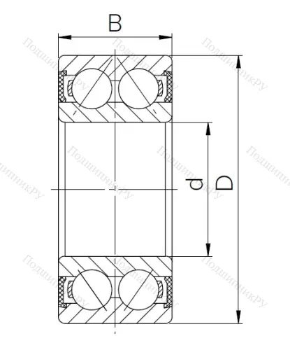 Радиально-упорный шариковый подшипник 3056307 2RS (3307 2RS) в Владимире