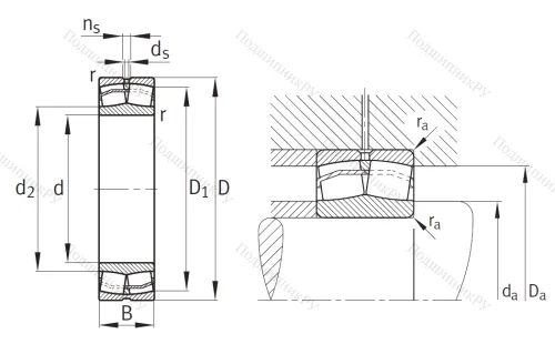 Сферический роликовый подшипник 22215 E 1 от производителя  FAG