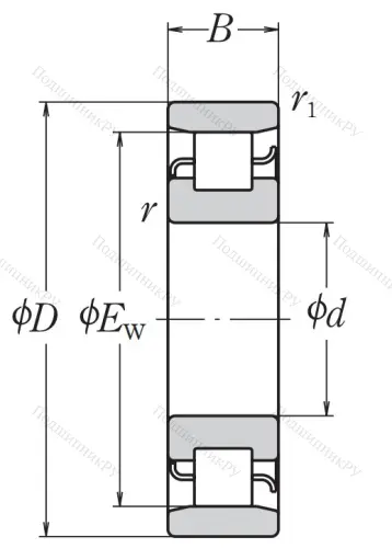 Роликовый цилиндрический подшипник N 314 W C 3 от производителя  NSK