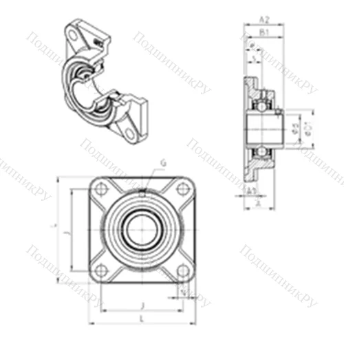 Подшипниковый узел шариковый радиальный UCF 203 от производителя  SNR Подшипниковый узел шариковый радиальный UCF 203 от производителя  SNR