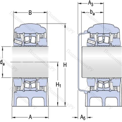 Стационарные роликоподшипниковые узлы (SKF ConCentra, для метрических валов) SYNT 60 FTS