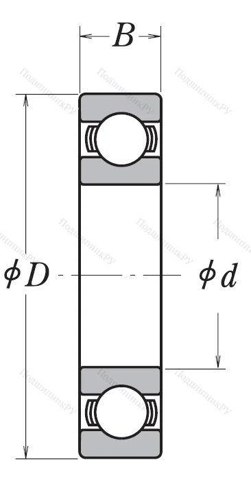 Однорядный шариковый подшипник 6008 CM