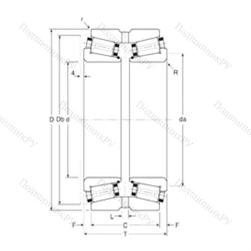 Подшипник роликовый радиально-упорный 126085X/126136XG от производителя  Gamet Подшипник роликовый радиально-упорный 126085X/126136XG от производителя  Gamet