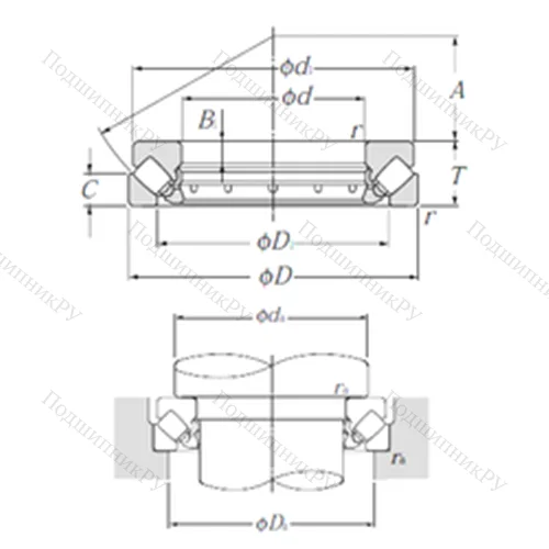 Подшипник роликовый упорно-радиальный 29238 от производителя  NTN Подшипник роликовый упорно-радиальный 29238 от производителя  NTN