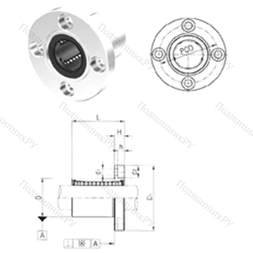 Подшипник шариковый линейный LMF 60
