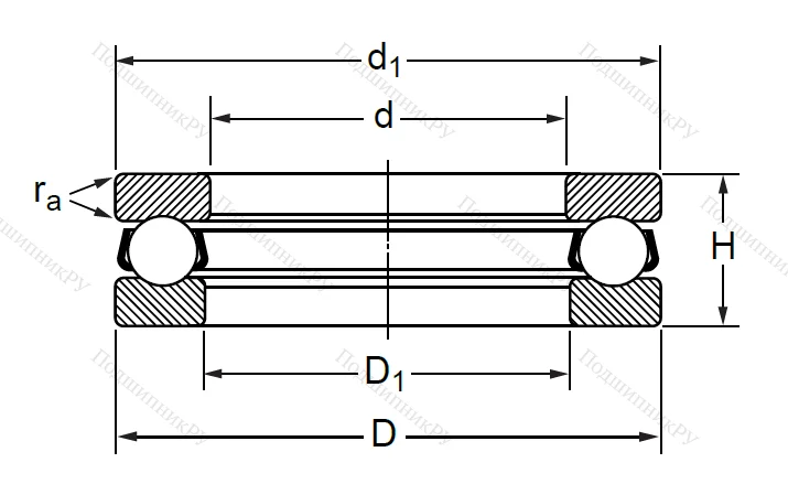 Упорный шариковый подшипник 8101 (51101) в Владимире