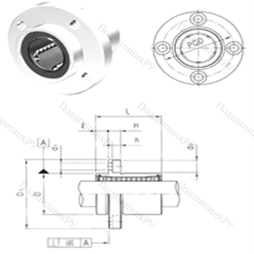 Подшипник шариковый линейный LMFP 60