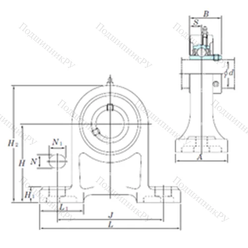 Подшипниковый узел шариковый радиальный UCPH 207-22