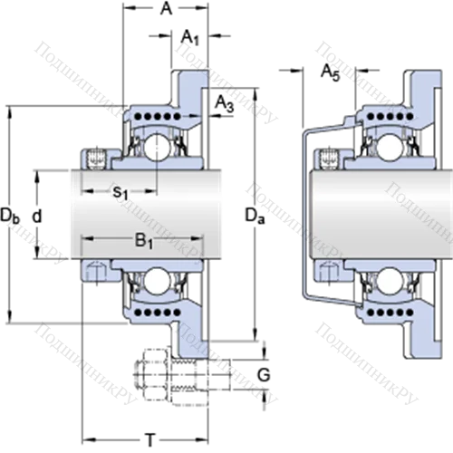 Фланцевые подшипниковые узлы типа Y (корпус типа Y-TECH, квадратный фланец, крепление стопорными винтами) FYK 30 WR/VL 065