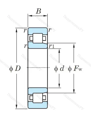 Роликовый цилиндрический подшипник NJ 210 ETVP от производителя  KOYO