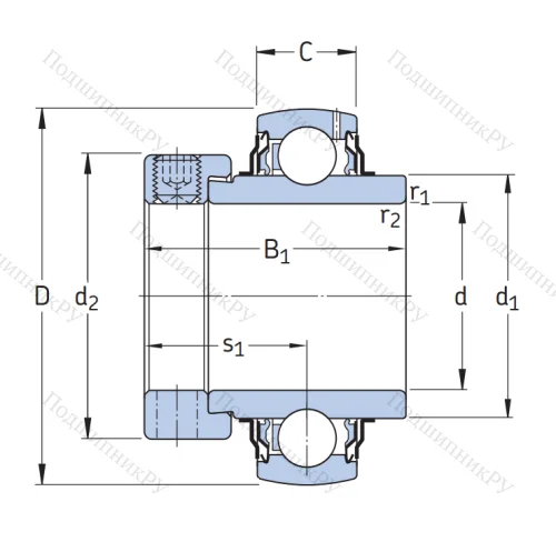 Корпусный подшипник YEL 212-2F в Владимире