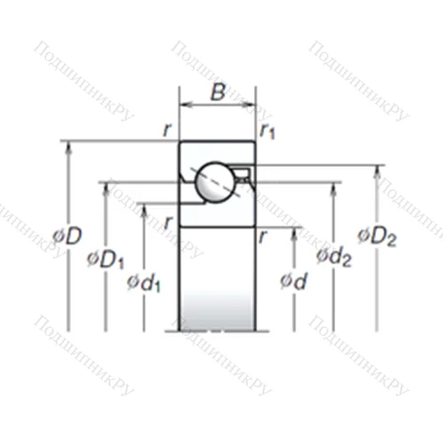 Подшипник шариковый упорно-радиальный 45TAC 75B от производителя  NSK