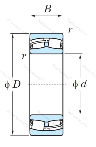 Сферический роликовый подшипник 22214 RZW 33 от производителя  KOYO