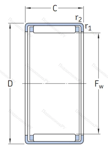 Игольчатый подшипник HK 1512 от производителя  SKF Игольчатый подшипник HK 1512 от производителя  SKF