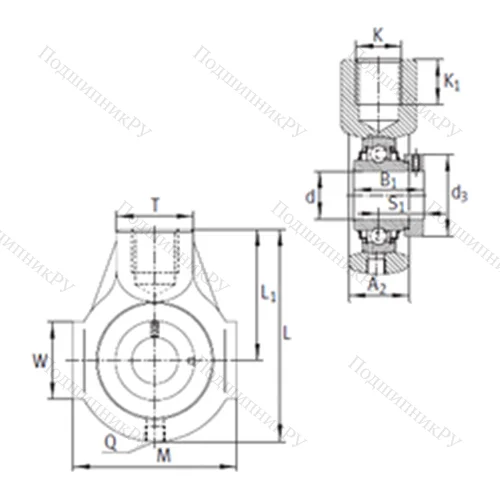 Подшипниковый узел шариковый радиальный RHE 40